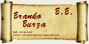 Branko Burza vizit kartica